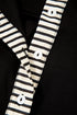 Striped Patchwork Polo Collar Tie Front Shift Mini Dress