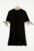 Striped Patchwork Polo Collar Tie Front Shift Mini Dress