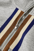 Striped Patchwork Quarter Zip Wide Leg Pant Set