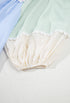 Striped Patchwork Ric Rac Puff Sleeve Collared Mini Dress