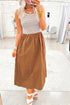 Striped Patchwork Sleeveless Casual Long Maxi Dress