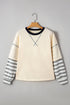 Striped Patchwork Two In One Long Sleeve Top