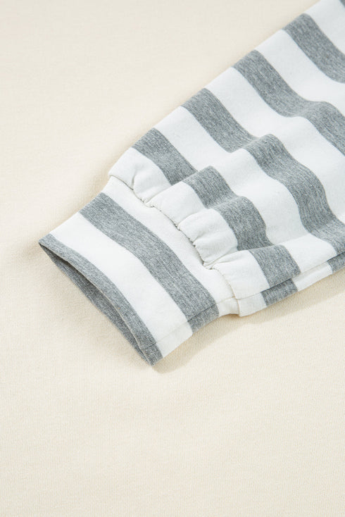 Striped Patchwork Two In One Long Sleeve Top