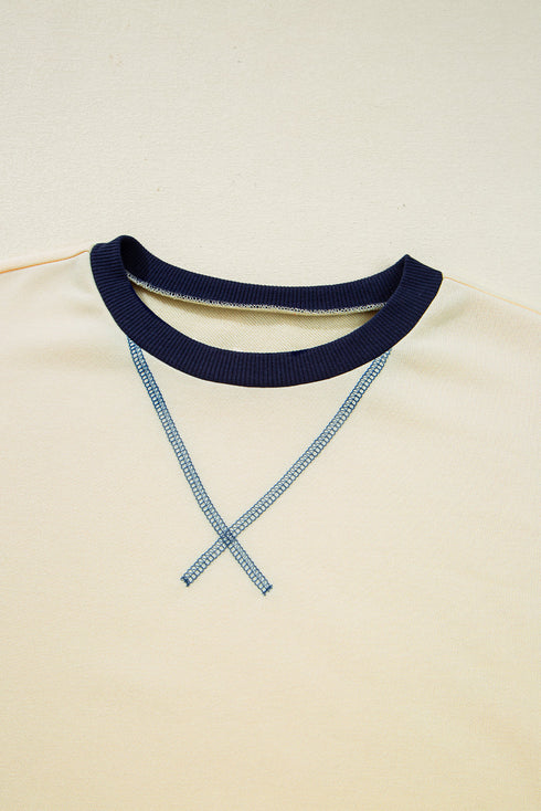 Striped Patchwork Two In One Long Sleeve Top