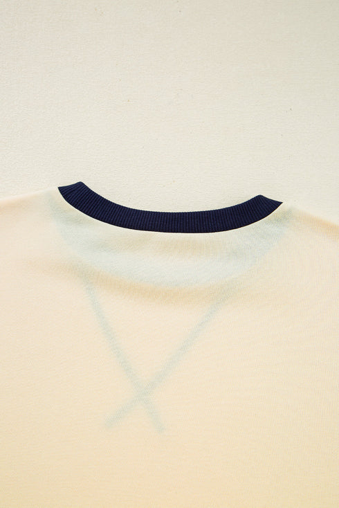 Striped Patchwork Two In One Long Sleeve Top