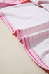 Striped Patchwork Waffle Knit Exposed Seam Long Sleeve Top