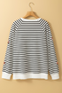 Striped Pattern Football Graphic Pullover Sweatshirt