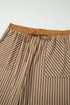 Striped Pattern Functional Pocket Detail Matching Loungewear