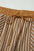 Striped Pattern Functional Pocket Detail Matching Loungewear