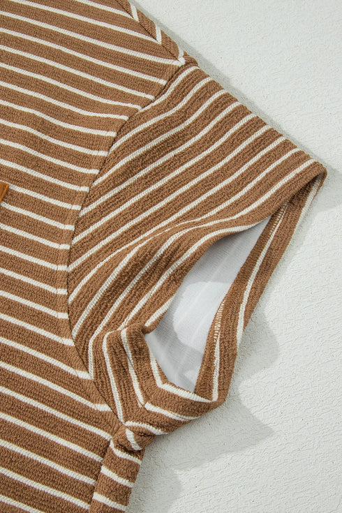 Striped Pattern Functional Pocket Detail Matching Loungewear