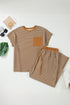Striped Pattern Functional Pocket Detail Matching Loungewear