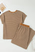 Striped Pattern Functional Pocket Detail Matching Loungewear