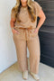 Striped Pattern Functional Pocket Detail Matching Loungewear