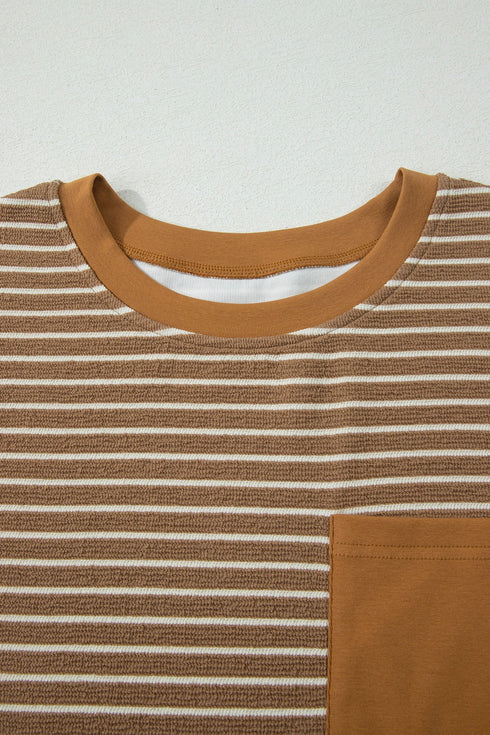 Striped Pattern Functional Pocket Detail Matching Loungewear