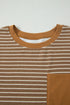 Striped Pattern Functional Pocket Detail Matching Loungewear