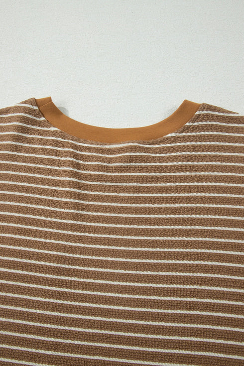 Striped Pattern Functional Pocket Detail Matching Loungewear