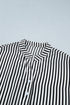 Striped Pattern Half Sleeve Button Up Blouse