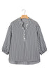Striped Pattern Half Sleeve Button Up Blouse