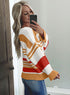 Striped Pattern Knit Sweater