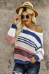 Striped Pattern Knit Sweater