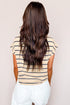 Striped Pattern Mock Neck Short Sleeve Loose Top