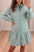 Striped Pattern Shift Long Sleeve Mini Dress