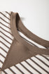 Striped Pattern Short Ruffle Sleeve Round Neck Top