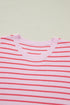 Striped Pattern Textured Knit Sleeveless Sweater Vest