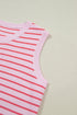 Striped Pattern Textured Knit Sleeveless Sweater Vest