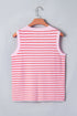 Striped Pattern Textured Knit Sleeveless Sweater Vest