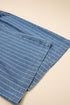 Striped Pleated Drawstring Waist Wide Leg Jeans
