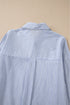 Striped Pleated Tiered Button Down Shirt