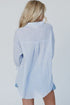 Striped Pleated Tiered Button Down Shirt