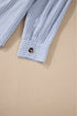 Striped Pleated Tiered Button Down Shirt