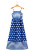 Striped Polka Dot Patchwork Spaghetti Strap Maxi Dress