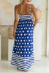 Striped Polka Dot Patchwork Spaghetti Strap Maxi Dress