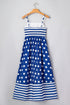 Striped Polka Dot Patchwork Spaghetti Strap Maxi Dress