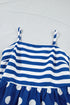 Striped Polka Dot Patchwork Spaghetti Strap Maxi Dress