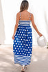 Striped Polka Dot Patchwork Spaghetti Strap Maxi Dress