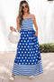Striped Polka Dot Patchwork Spaghetti Strap Maxi Dress