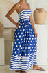 Striped Polka Dot Patchwork Spaghetti Strap Maxi Dress