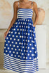 Striped Polka Dot Patchwork Spaghetti Strap Maxi Dress