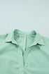 Striped Print Collared V Neck Short Sleeve Blouse