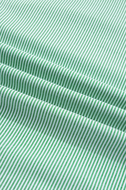 Striped Print Collared V Neck Short Sleeve Blouse