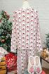 Striped Print Contrast Trim Wide Leg Pajama Lounge Set