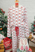 Striped Print Contrast Trim Wide Leg Pajama Lounge Set
