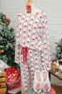 Striped Print Contrast Trim Wide Leg Pajama Lounge Set