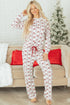 Striped Print Contrast Trim Wide Leg Pajama Lounge Set