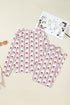 Striped Print Contrast Trim Wide Leg Pajama Lounge Set
