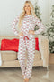 Striped Print Contrast Trim Wide Leg Pajama Lounge Set